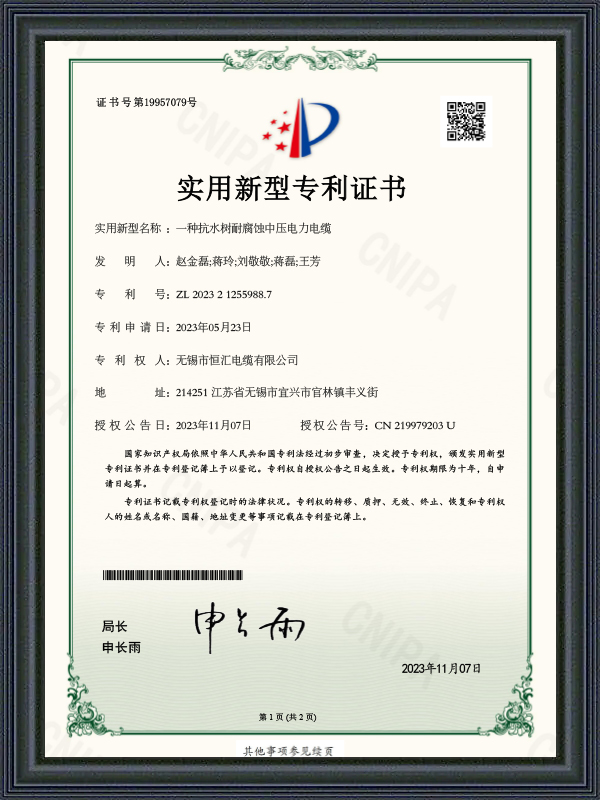 Патентное свидетельство на полезную модель 